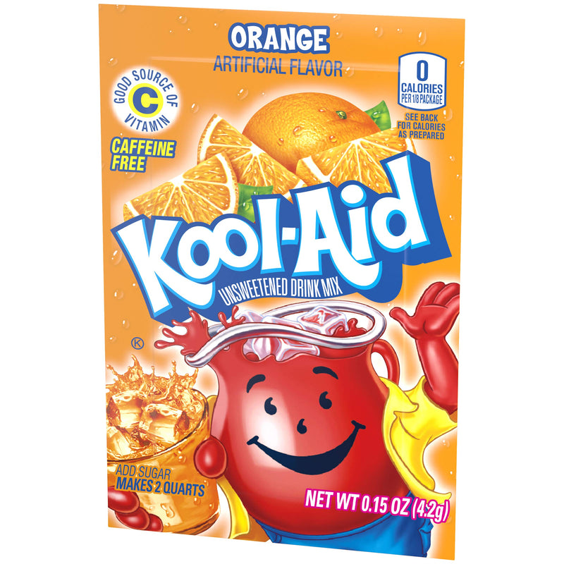 Kool-Aid Orange Unsweetened Soft Drink Mix, 0.15-Ounce Packets (Pack of 96) by Kool-Aid