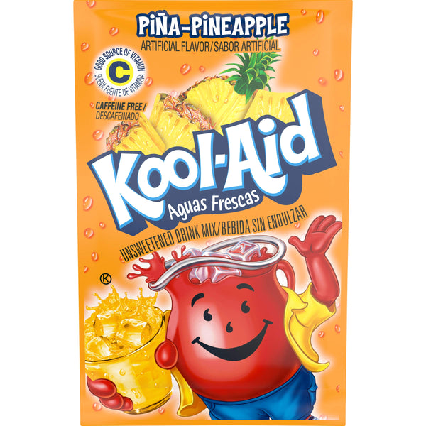 Kool-Aid Aguas Frescas Pina Pineapple Flavored Unsweetened Caffeine Free Powdered Drink Mix (48 Packets)