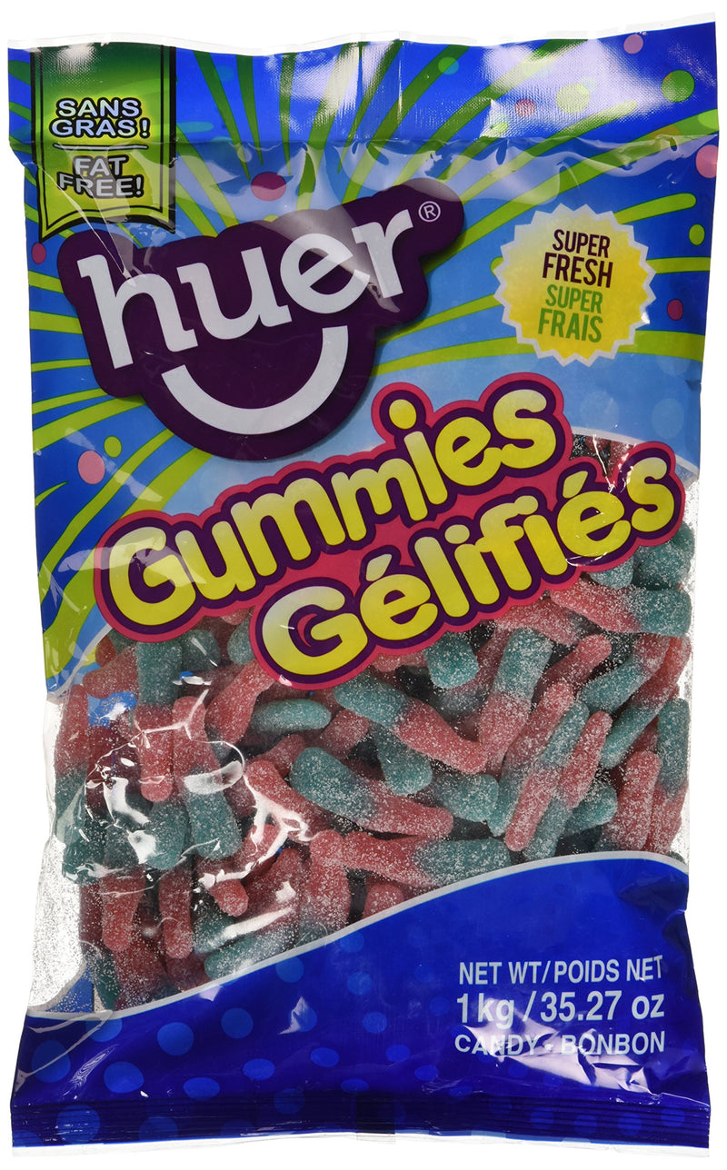 Huer Bulk Small Sour Bubblegum Bottles x1kg, 1.00-Kilogram