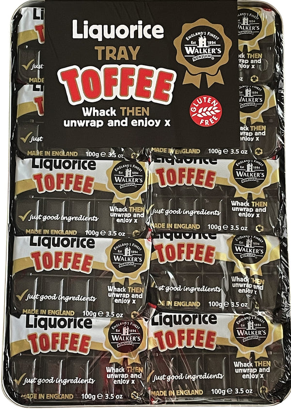 Walkers Liquorice Toffee Tray - 10 x 100g slabs, individually wrapped bars